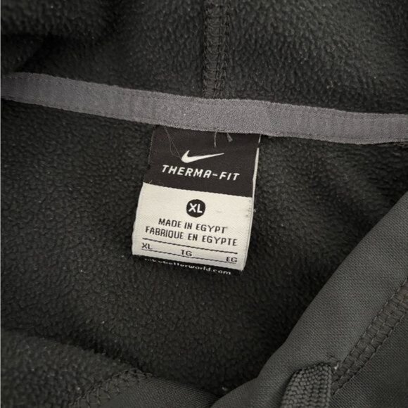 Nike Therma Fit Hoodie Men’s Size XL Black Kangaroo Pocket Streetwear Athleisure - Picture 3 of 12